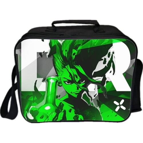 Anime Dr Stone Lunch Bag School Lunch Box Students Anime Cosplay Fashion Cartoon Bag Boy Girl Brings Meal Box Student Food Box