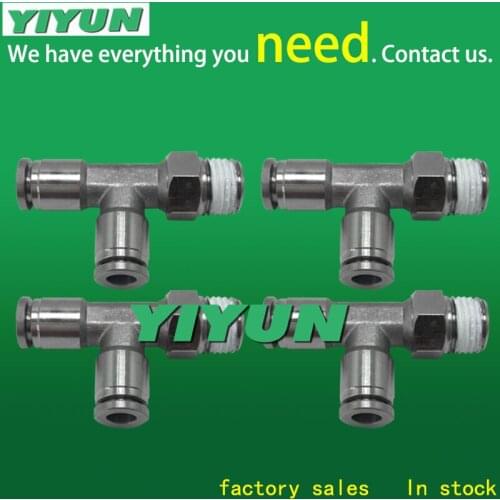 Pneumatic stainless steel quick side threaded tee PD4-M5 PD4-01 PD4-02 PD6-M5 PD6-01 PD6-02 PD6-03 PD6-04 PD8-01