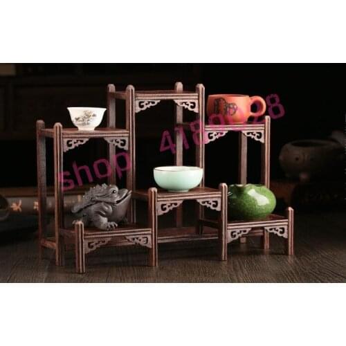 Solid wood chicken wing wood, Front and Back Concave-convex style, curio shelves, ornament pendulum rack