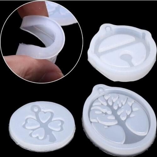 UV Resin Jewelry Liquid Silicone Mold Clover Bell Tree Frame DIY Jewelry Pendant Dried Flower Resin Decorative DIY Hand Crafts