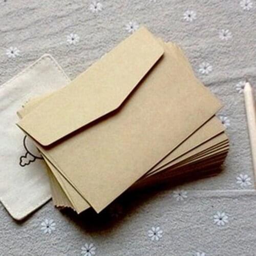 10 Pieces/lot) 7*10cm Vintage Kraft Paper Envelopes Mini Greeting Card Membership Card Envelopes