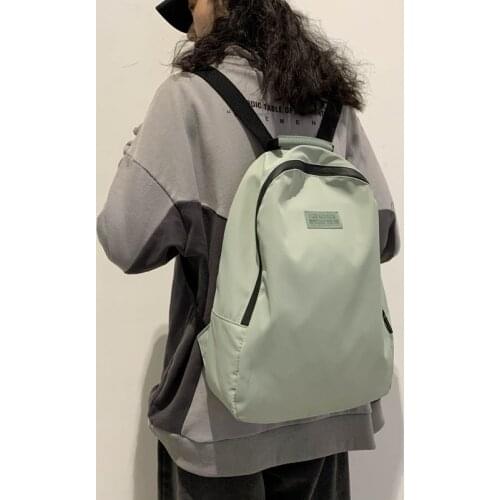 Water-proof Backpack 2021 New Fashion Solid Color Simple Outdoor Backpack Large Capacity Student Schoolbag Water-proof Schoolbag