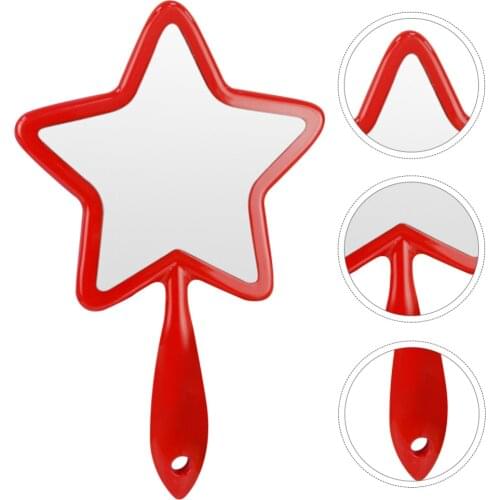 1Pc Five-pointed Star Handle Mirror Woman Handle Makeup Mirror Handhold Mirror（Random color