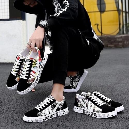 2021 Large Size Women Pu Sneakers Unisex Black Flats Casual Vulcanized Shoes Spring Autum Trend Lover Shoes Zapatillas Mujer
