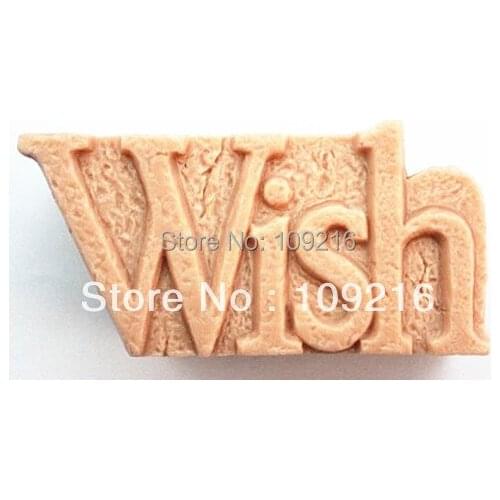 1pcs Letter WISH (ZX1539) Handmade Soap Mold Crafts DIY Mold