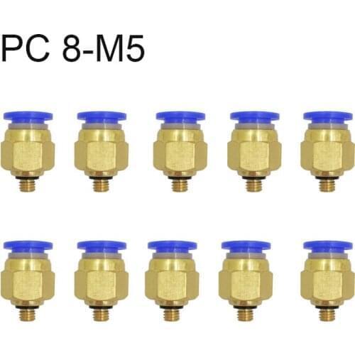 10PCS PC 8-M5 Air Pneumatic 8mm Hose Tube Air Pipe Connector Quick Coupling Brass Fitting Male Thread wholesale