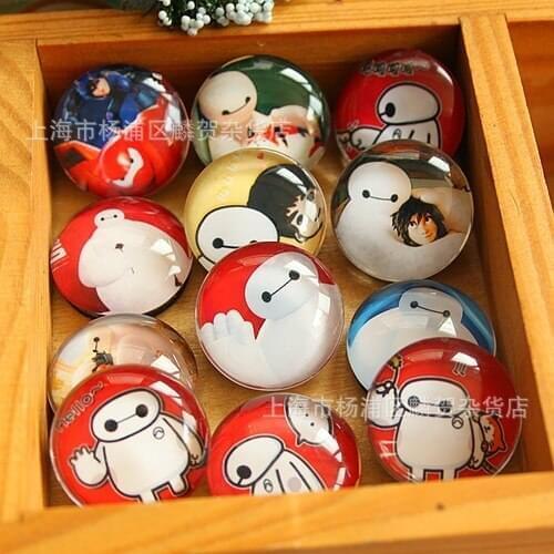 10 pieces a lot)Cute cartoon characters white crystal glass 25mm fridge magnet