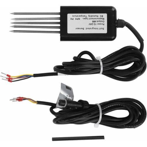 13.8x4.5cm Soil Sensor RS485 5 Pin Soil PH NPK Temperature And Humidity EC Sensor Conductivity Detector Tester Multi Parameter