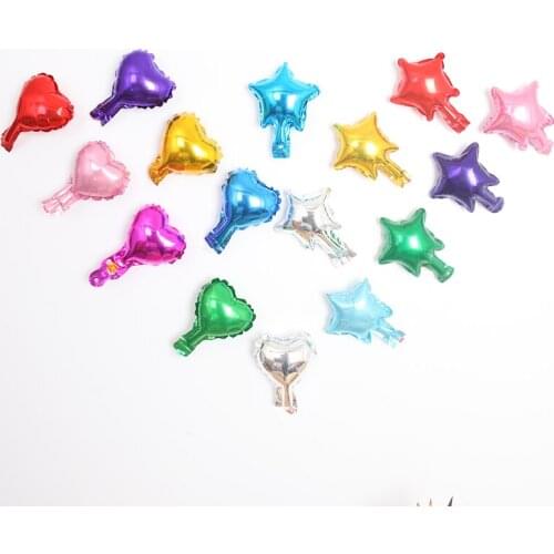 50pcs 5inch Five-Pointed Star Heart-Shaped Aluminum Balloon Birthday Party Wedding Scene Decoration Childrens toy Gift