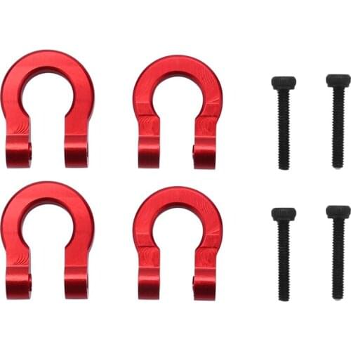 4 Pcs Aluminum Tow Shackle,for 1/10 Scale TRX-4 Crawler Car,Metal Front and Rear Anti-Collision Towing Hook Trailer Buckle