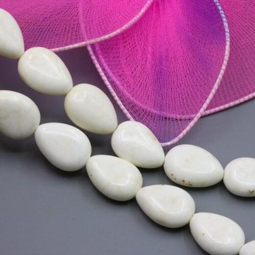 Water drop shape white Turkey Stone 10x14mm loose beads 15" 2 piece/lot DIY beautiful fit jewelry making design