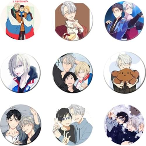 Free Shipping Anime YURI!!! on ICE Brooch Pin Brestpin Badge For Clothes Backpack Decoration Childrens gift B012