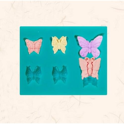 Free Shipping Kitchen DIY Creative 3D DIY Silicone Mold Butterfly Fondant Fondant Cake Mold Silicone Mold Chocolate Cake A790