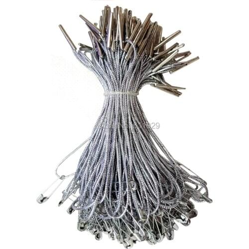 Free shipping wholesales silver clothing hang tag cords/copper pins/garment tag line/string buckle/sling/thread 500 pcs a lot