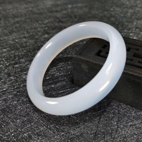 Natural white agate jade bangle handcarved jadeite jade bangle real jade bracelets natural jade stone for women men