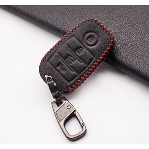 100% Genuine Leather 4 Buttons Keyless Entry Intelligent Key Case Coverfor kia sorento / rio / rio5 / optima / k5 / k4 / kx3