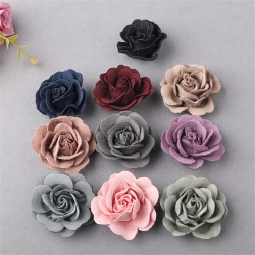 DIY Hair Jewelry Accessory Material Wool Felt Flower Handmade Floral Button Patch Sticker for Girls Headwear Ornament DIY