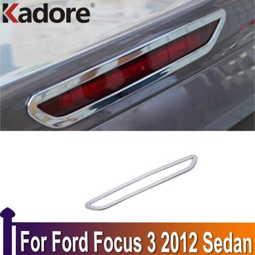 For Ford Focus 3 2012 Sedan 4dr Chrome Rear Brake Stop Lights Lamp Shade Cover Bottom Stoplight Hood Decoration Car Sticker