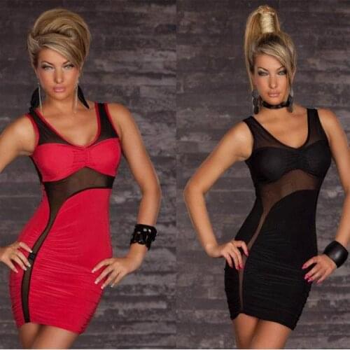 Hot Sale Sexy Mini Dress Tank Style Fashion Popular Lace Women Sexy Party Dress Clubwear