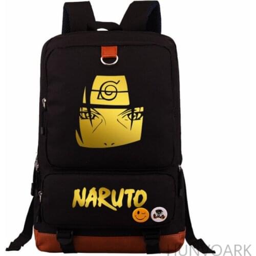 New Gold Anime Kakashi Boys Girls School Book Bags Women Bagpack Teenagers Patchwork Canvas Men Laptop Travel Student Backpack