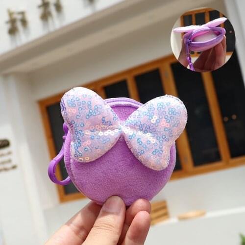 Girl Coin Purse Handbag Children Wallet Small Coin Box Bag Kawaii Mouse Bow Kid Money Bag Baby Rabbit Shoulder Bag Purse
