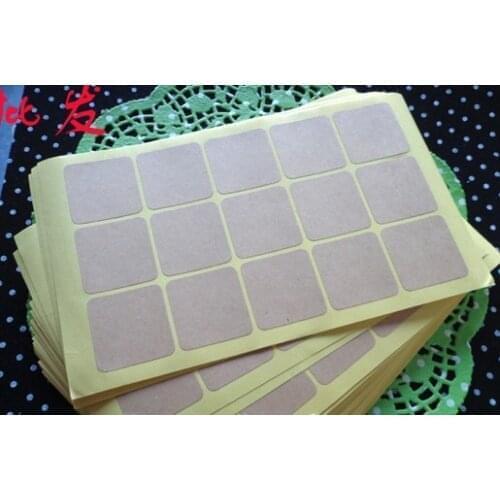 Square blank stickers Kraft paper packing sealing paste square stickers Plain sticker 3.5CM
