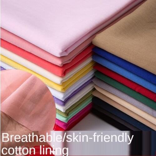 Solid color cotton fabric by the yard designer sewing material for baby clothes lining needlework DIY breathable cloth