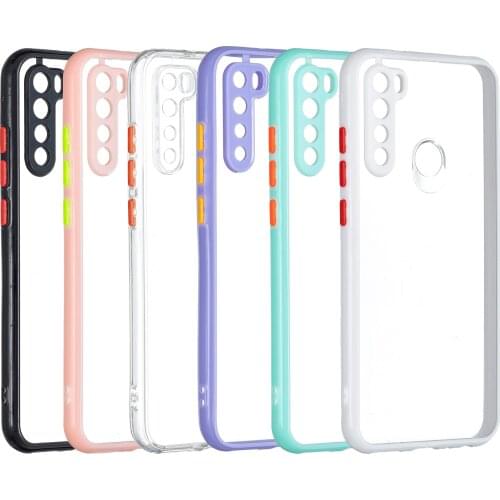 Soft Bumper Hard PC Clear Shockproof Phone Case for Redmi Note8 Transparent Phone Shell Cover