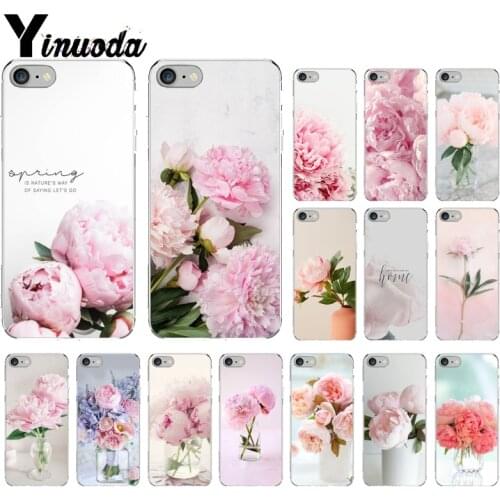 Yinuoda Pink Flower Peony On The Vase Pattern TPU Soft Phone Cell Phone Case for iPhone 5 5Sx 6 7 7plus 8 8Plus X XS MAX XR
