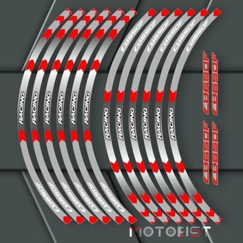 A set of 12pcs high quality motorcycle wheel decals waterproof Reflective stickers rim stripes For Honda CB650F