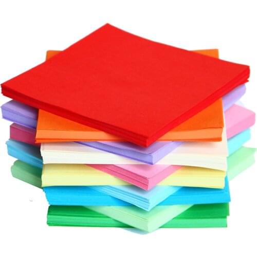 New 100pcs/lot 15 cm Square Origami Paper Single Sided Solid Color Papers manual DIY Folded Paper Craft Scrapbooking Decor Zz001