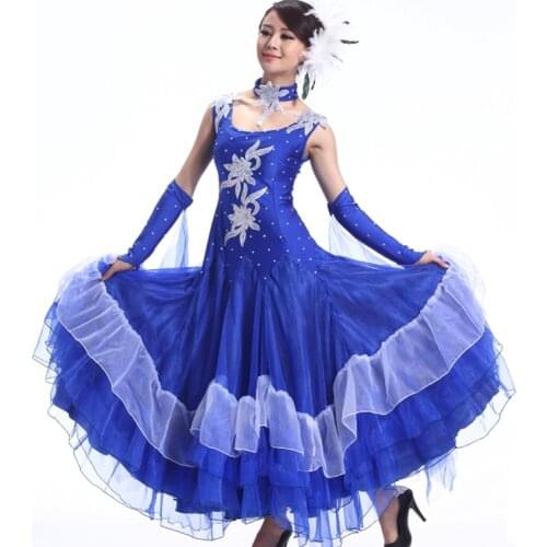 New Ballroom Dance Dress Adult National Standard Dance Suit Female Match Dance Costume Modern Dance Practice Dress B-6200