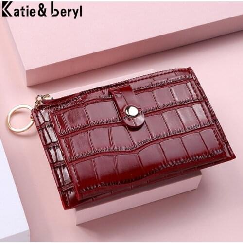New Small Wallet Stone Pattern Card Holders Women Fashion PU Leather Designer Zipper UltraThin Student Female Mini Coin Purse