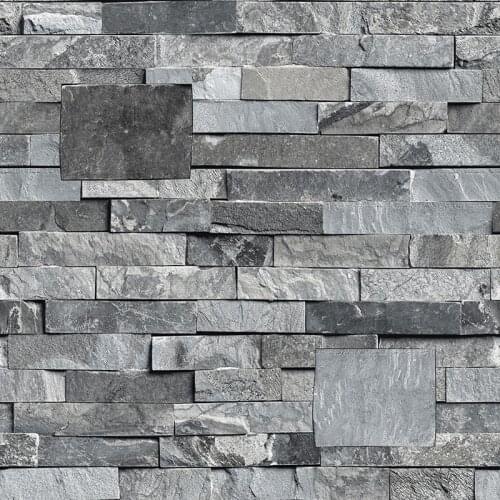 PVC Stone Brick Wallpaper Modern 3D Brick Textured Wallpaper Living Room Bedroom Internet Cafe Bar Rustic Wall Decor Stickers