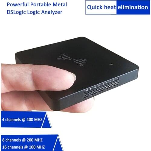 Portable Metal DSLogic Logic Analyzer 16 Channels 100MHz USB-based Debugging Logic Analyzer