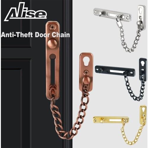 Anti-Theft Chain Door Chain with Spring Anti-Theft Press Door Latch Door Lock Security Lock Stainless Steel Safety Guard Chain