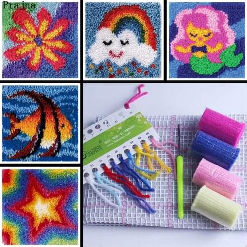 Handwork Diy Needlework Pillowcase Cross Stitch Latch Hook Rug Kits Thread Embroidery Kit Carpet Embroidery Crochet Hooks