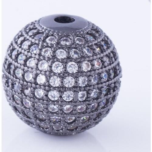 14mm Top Quality Austrian cubic zirconia Ball Beads Copper Metal Disco Crystal Beads For Bracelet Necklace Diy Jewelry Making