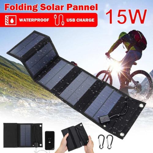 Solar Panel 25W Foldable USB 5V Monocrystal Solar Cell Waterproof Charger Outdoor Mobile Power Battery Charger Solar Panel