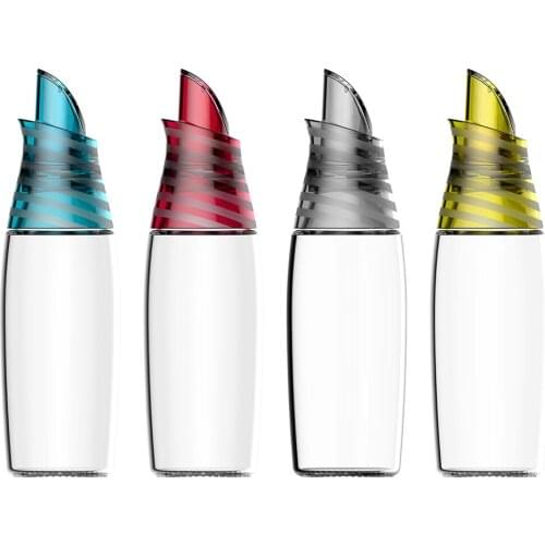 Seasoning Glass Oil Bottle Kitchen Glass Oil Pot Colorful Automatic Flip Glass Soy Sauce Bottle Oil Dispenser Vinegar Bottle