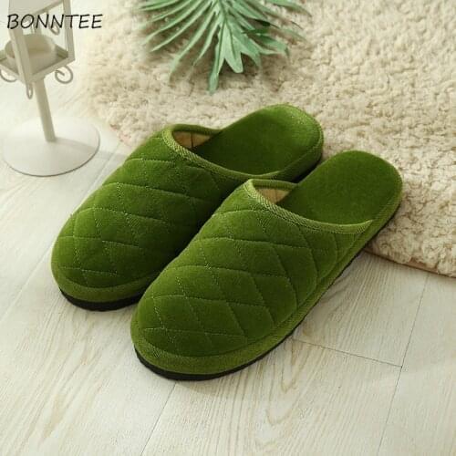 Winter Slippers Women Flock Warm Soft Bottom Home Floor Slipper Womens Simple Leisure Comfortable Flat with Cotton Bedroom Shoes