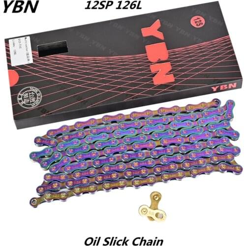 YBN SLA H11 S12TI 11 12 Speed Oil Slick Titanium coating Bicycle Chain MTB Mountain Bike Road Bike Colorful Chain