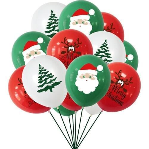 10Pcs/lot Merry Christmas Decor Latex Confetti Balloon Xmas Baloon Navidad Party Christmas Decoration for Home Globos Belen