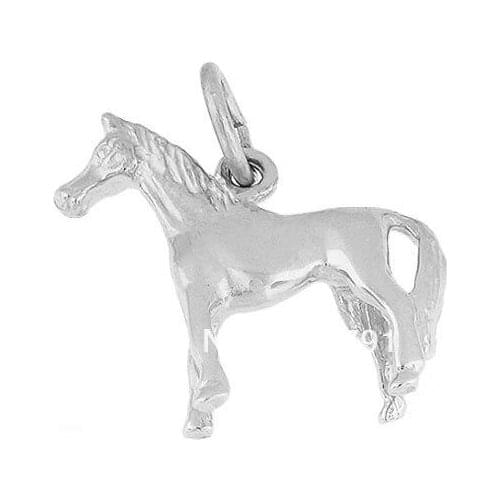 100pcs a lot rhodium plated horse charm