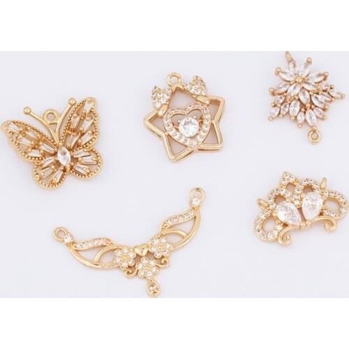 WHSOK 20Pcs Jewelry Accessories/DIY Making/Butterfly Shapes/CZ Charms/Hand Made/Necklace Pendant/Jewelry Findings & Components