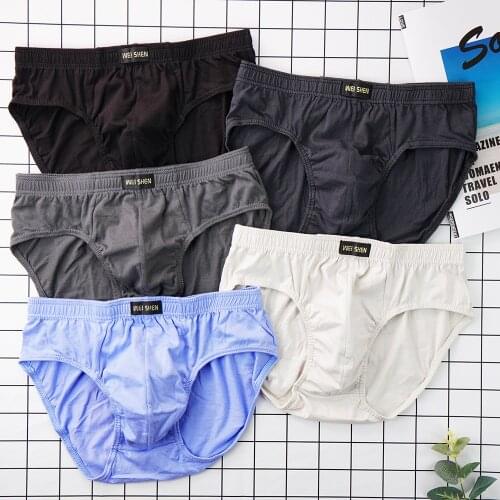 5Pcs/set Plus Size Mans Boxershort Solid Modal Breathable Comfortable Underwear Cotton Men Briefs M-5XL