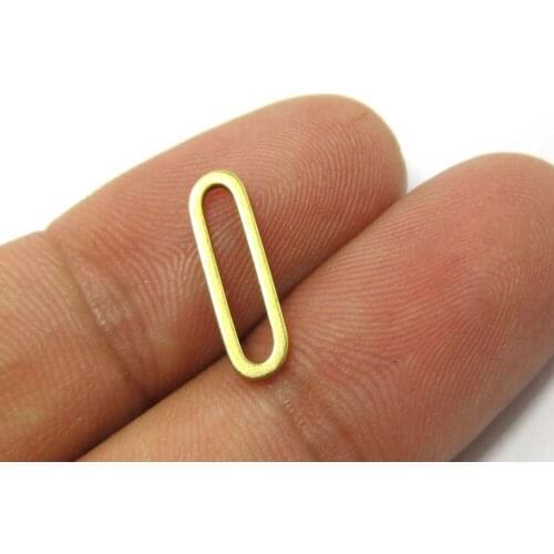100pcs Brass oval charms 15x4.5mm long circle Raw brass findings R174