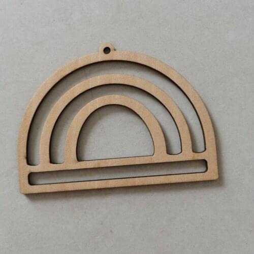 50 pcs Rainbow Shape Unfinished Wood Shapes Holiday Rain Weather Kids Decoration