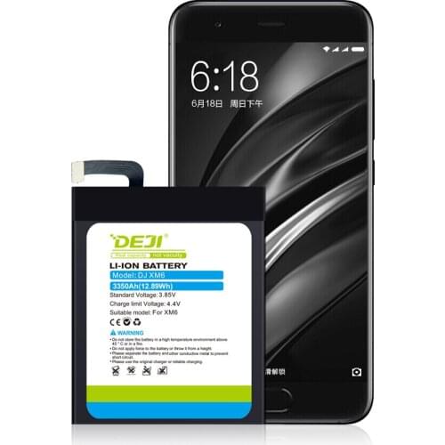 DEJI Battery For xiaomi 6 BM39 Original Capacity 3350mAh internal Batteries Replacement new battery 0 cycle MI 6 With Tools