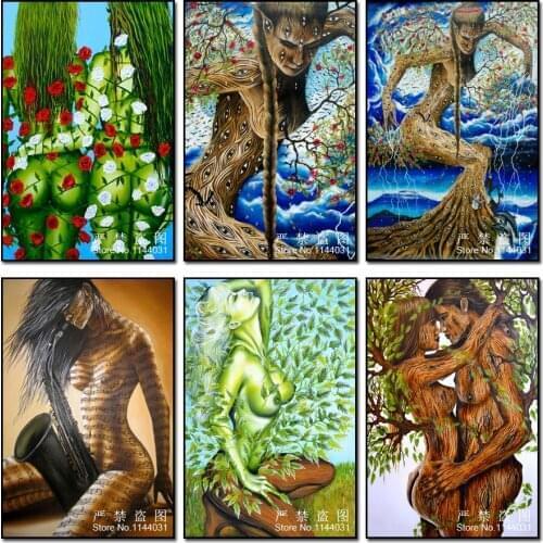 5D DIY Diamond Painting Flower & Tree Mosaic Art Needlework Fantasy Body Art Picture Rhinestone Cross Stitch Diamond Embroidery